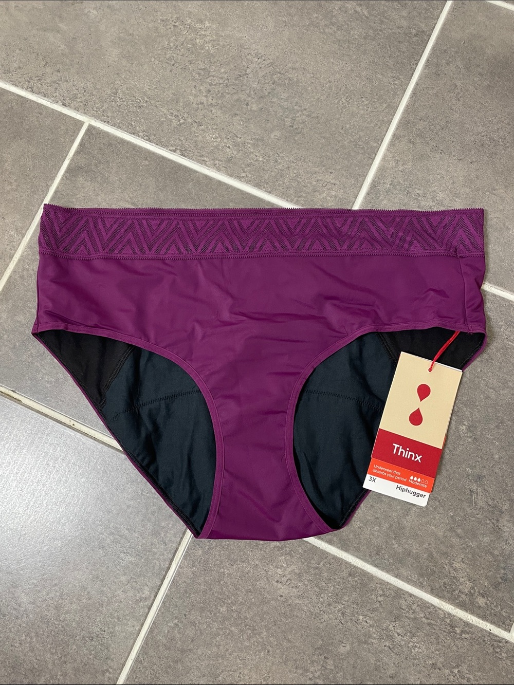 Thinx Hiphugger Moderate Period Underwear size 3X